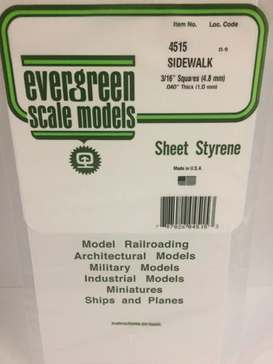 Evergreen Styrene 3/16 Sidewalk