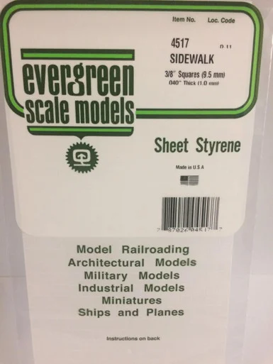 Evergreen Styrene 3/8 Sidewalk