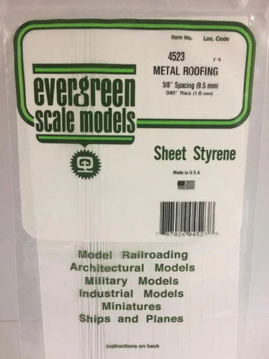 Evergreen Styrene Seam Roofing, 3/8 SP