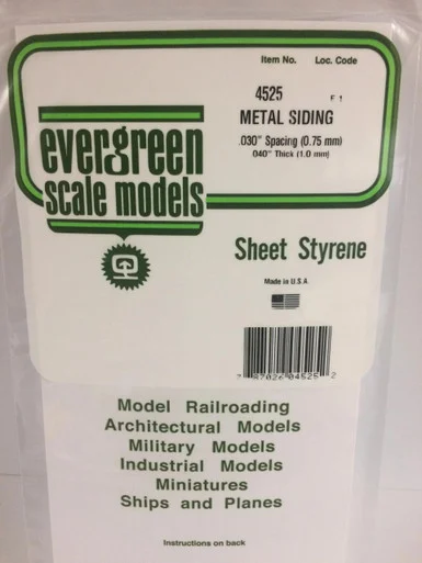 Evergreen Styrene Metal Siding, .030 SP