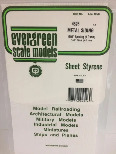 Evergreen Styrene Metal Siding, .040 SP
