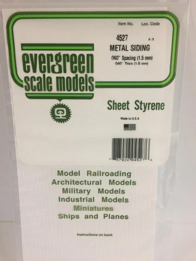 Evergreen Styrene Metal Siding, .060 SP
