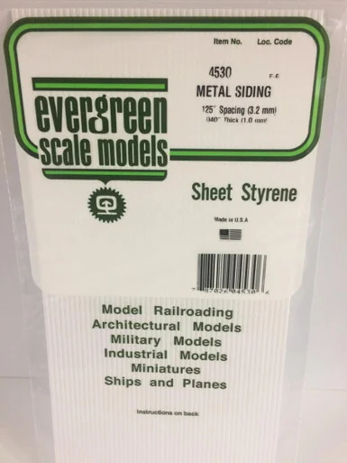 Evergreen Styrene Metal Siding, .125 SP