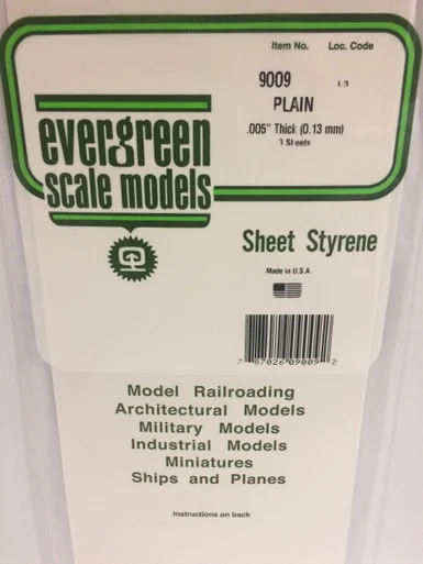 Evergreen Styrene 6" x 12" White .005 (3)