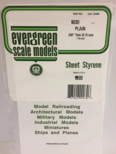 Evergreen Styrene 6" x 12" White .030 (2)