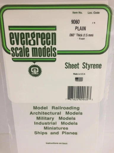 Evergreen Styrene 6" x 12" White .06"0 (1)