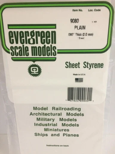 Evergreen Styrene 6" x 12" White .080 (1)