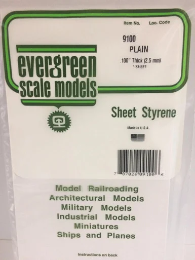 Evergreen Styrene 6" x 12" White .100 (1)