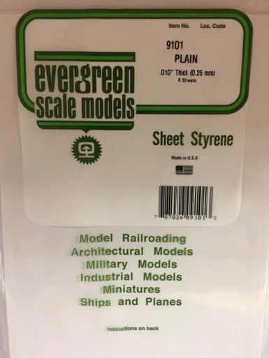 Evergreen Styrene 8" x 21" White .010 (8)