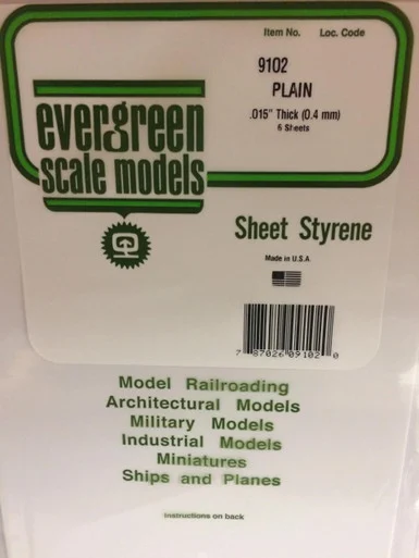 Evergreen Styrene 8" x 21" White .015 (6)