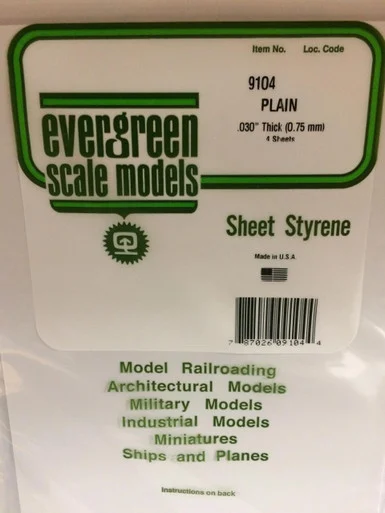 Evergreen Styrene 8" x 21" White .030 (4)