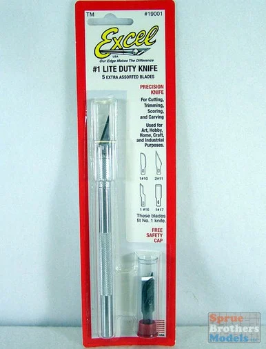 EXL19001 Excel #1 Light Duty Hobby Knife (K1 Handle) with 5 Assorted Blades #19001