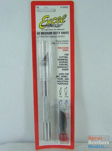 EXL19002 Excel #2 Medium Duty Hobby Knife (K2 Handle) with 5 Assorted Blades #19002