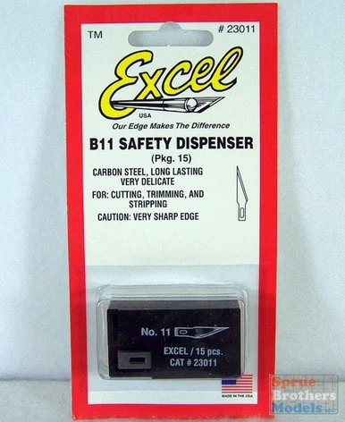 EXL23011 Excel #11 Sharp Edge Blade (15 blades in dispenser) for K1, K3, K17, K18, K30, K40 Handles #23011
