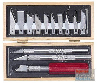EXL44382 Excel Hobby Knife Set with Wooden Case #44382