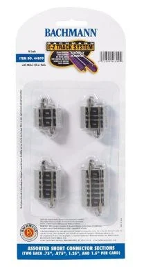 Bachmann 44899 N Nickel Silver EZ Assorted Short Connector Track Sections