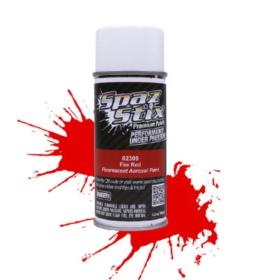 Spaz Stix 02309 Fire Red Fluorescent Aerosol Paint 3.5oz