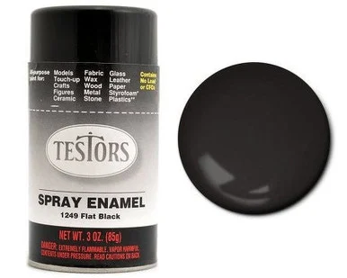Testors 1249 Flat Black Enamel Spray 3oz