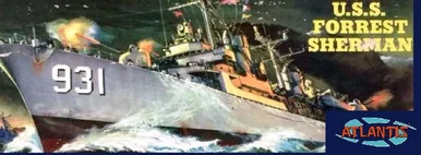 Atlantis Models H352 USS Forrest Sherman Destroyer 1/320 Scale Model Kit