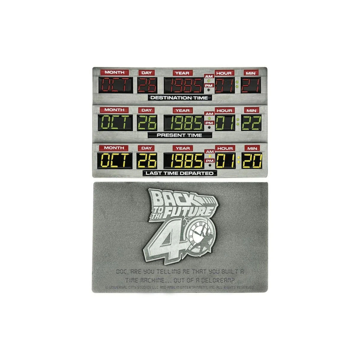 BACK TO THE FUTURE - Time Circuits - Limited Edition Ingot