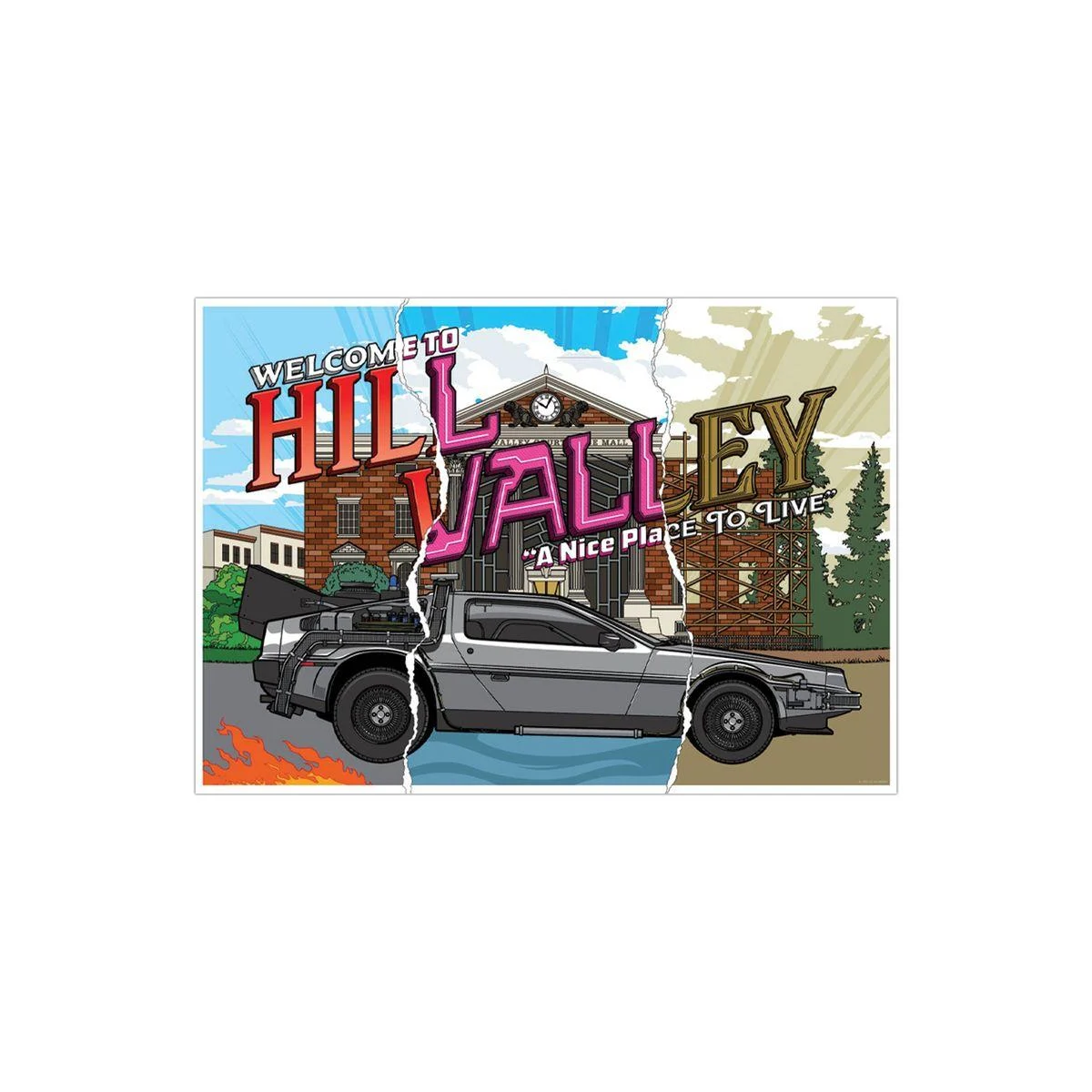 BACK TO THE FUTURE - Hill Valley - Art Print - 40th Anniversary Limited Edition 42 x 30 cm