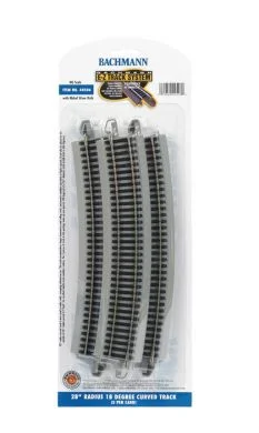 Bachmann 44506 HO Nickle Silver 28" Radius 18 Degree Curved EZ Track Section, 5 Pack
