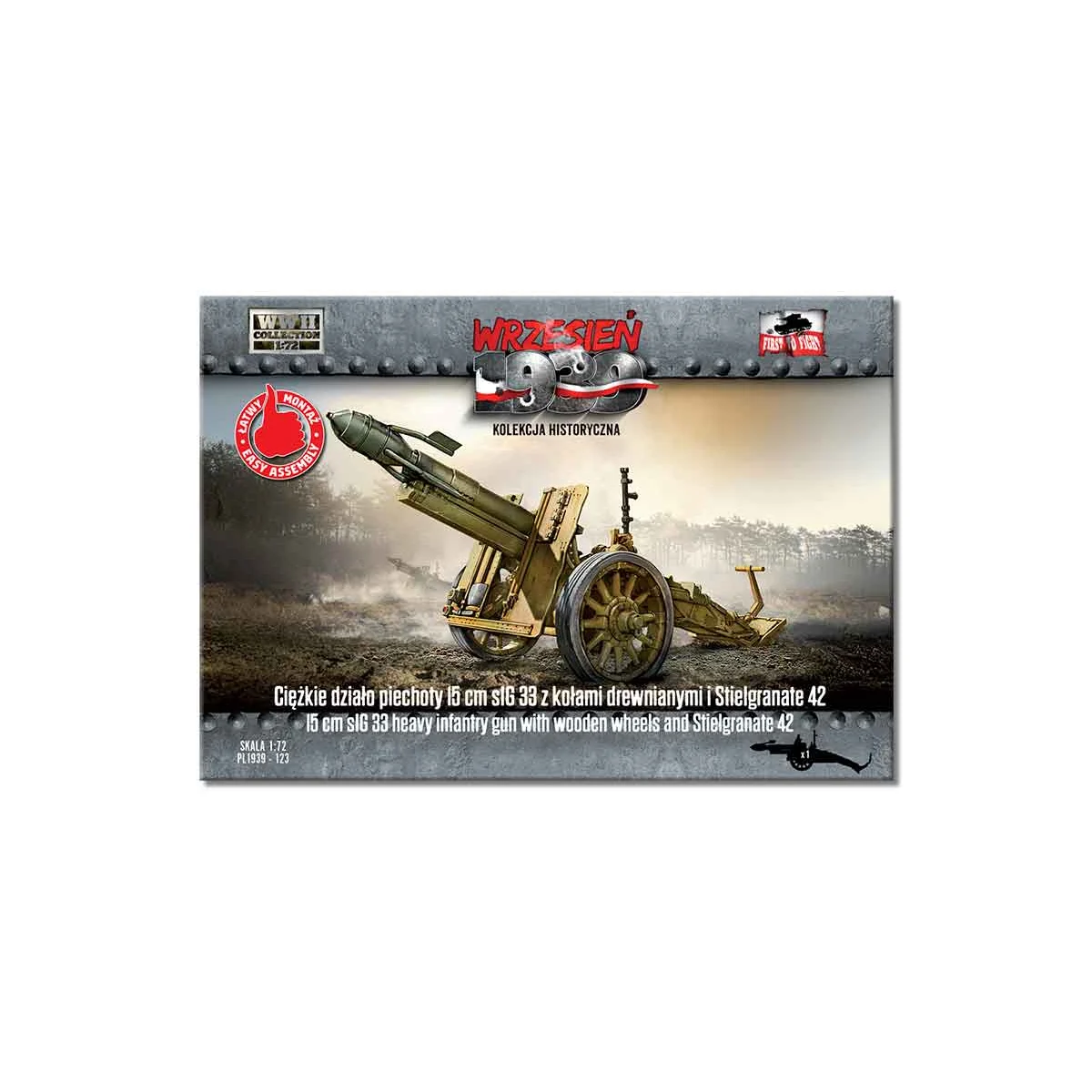 Heavy infantry gun 15 cm sIG 33 with wooden wheels and Stielgranate 42.will be available from on September 19, 2025Attention!!! - First To Fight Kits