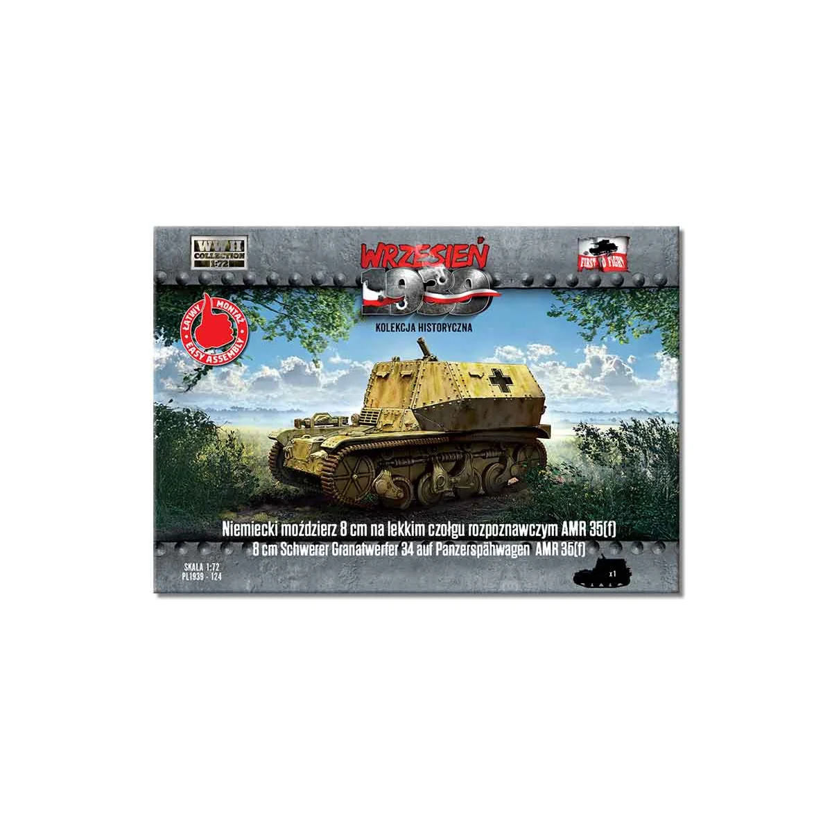 cm Schwerer Granatwerfer 34 auf Panzerspähwagen AMR 35(f)will be available from on October 21, 2025Attention!!! The booklet is i - First To Fight Kits