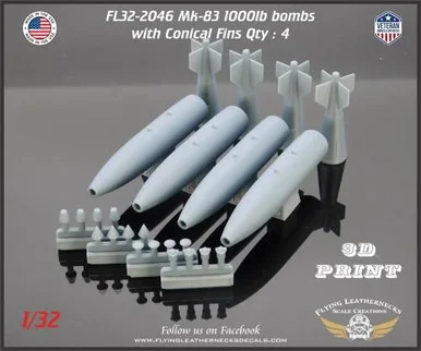 1/32 Flying Leathernecks Mk-83 1000lb Bombs with Conical Fins (4)