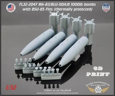 1/32 Flying Leathernecks Mk-83/BLU-110 1000lb TP Bombs with BSU-85 (4)