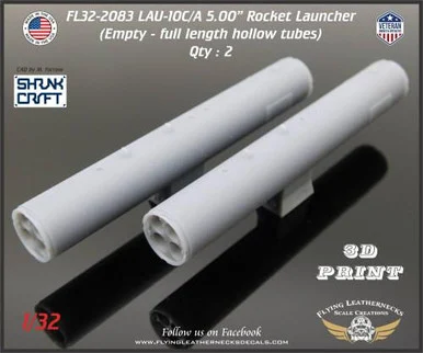 1/32 Flying Leathernecks LAU-10 5.00 Rocket Launcher (Empty)