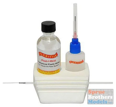 FLX0722 Flex-I-File Touch-N-Flow Work Base and Plast-I-Weld Liquid Cement 2oz
