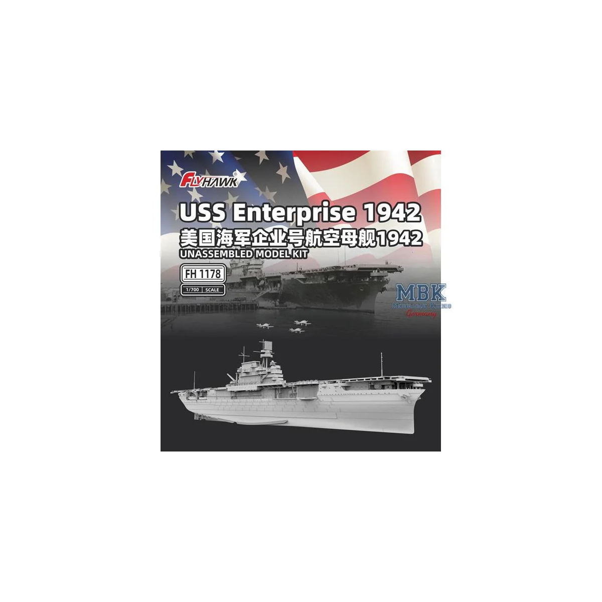 USS Enterprise 1942 Deluxe Edition Model kit - Flyhawk