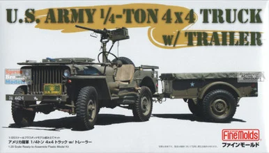 FNM82002 1:20 Fine Molds US Army 1/4-ton 4x4 Truck with Trailer