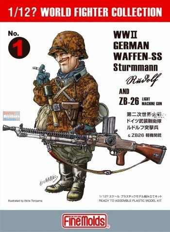 FNMFT001 1:12 Fine Molds WW2 German Waffen-SS Sturmmann 'Rudolf' & ZB-26 LMG