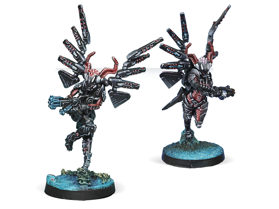 Infinity Combined Army Fraacta Drop Unit (Boarding Shotgun, Spitfire) Miniatures Game Figures - Corvus Belli