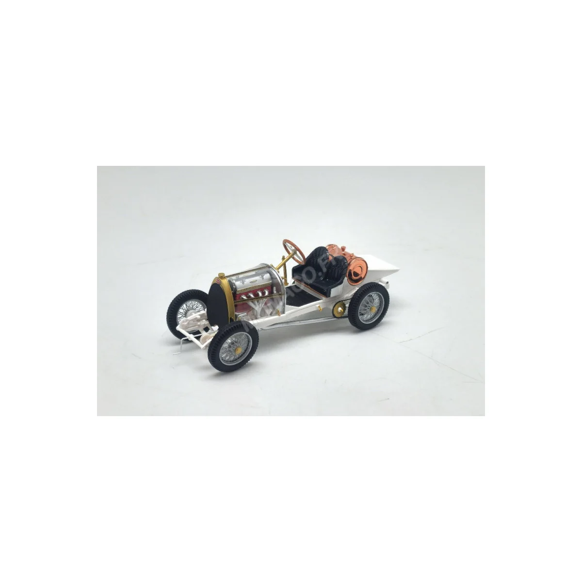 Bugatti type 21 "rolland garros" 1915 white with transparent engine hood Die cast - FRANSTYLE