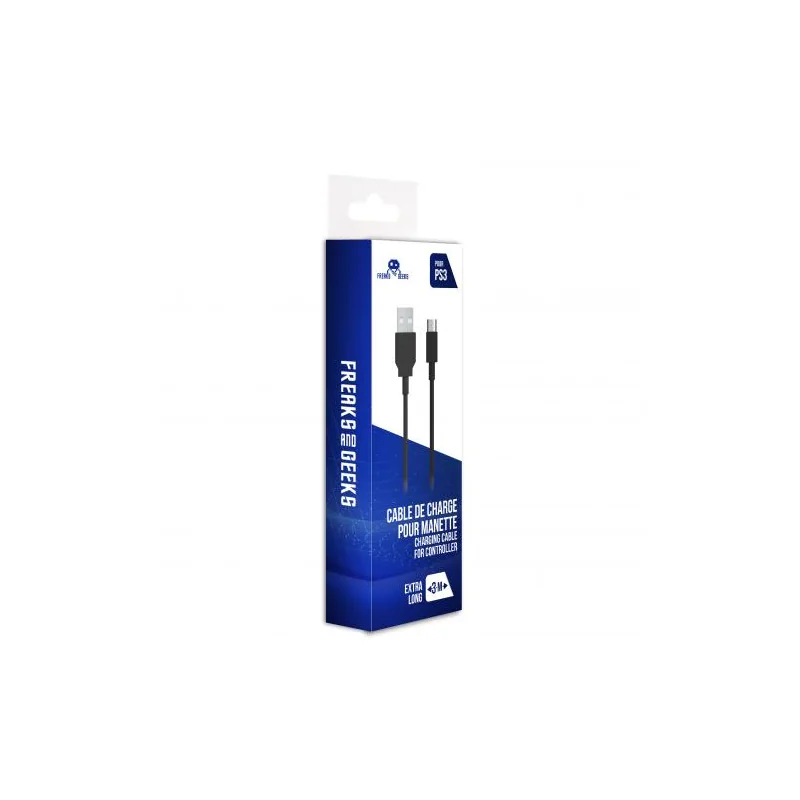 USB controller charging cable 3m PS3 - Freaks and Geeks