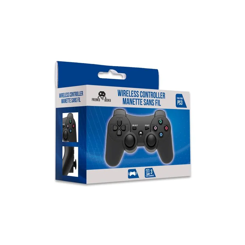 Wireless PS3 Controller + 1M Charging Cable-Black Gamepad