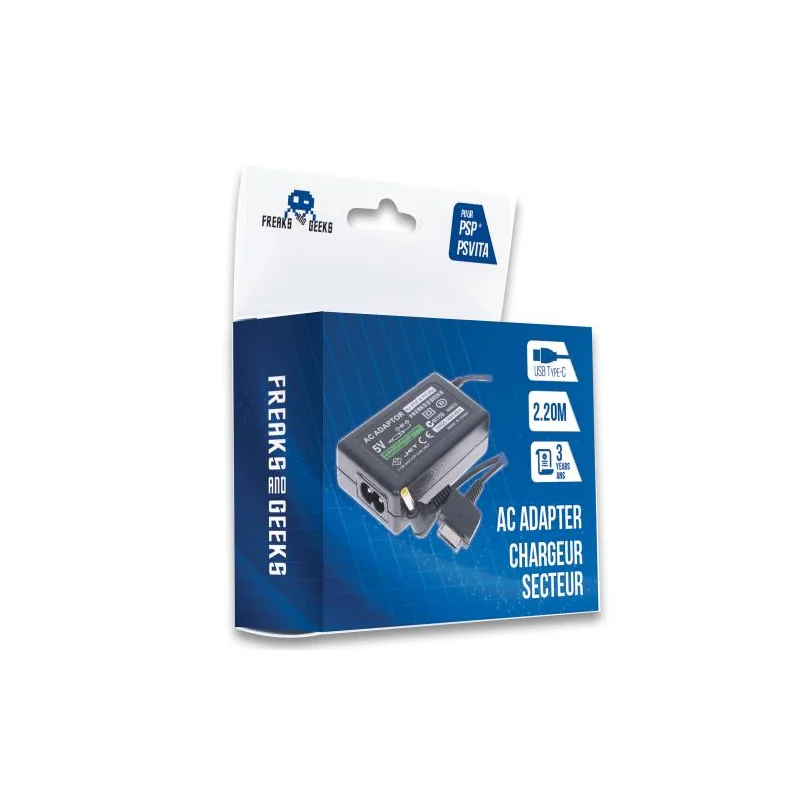 PS Vita 1000 & PSP mains charger + cable (with 2 tips) - Freaks and Geeks