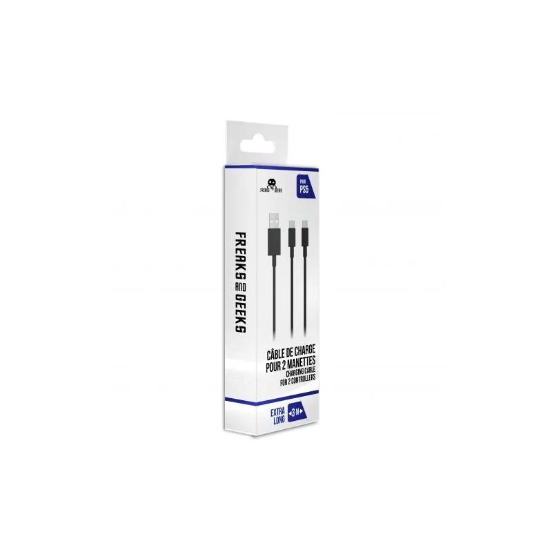 3M Charging Cable for 2 PS5 Type C Controllers (Power Tip Not Included) - Freaks and Geeks