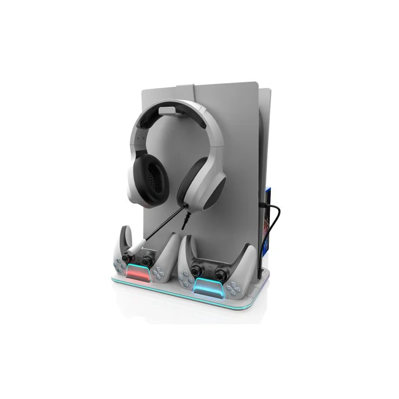 RGB Ventilated and Charging Station for PS5/PS5 Slim - White