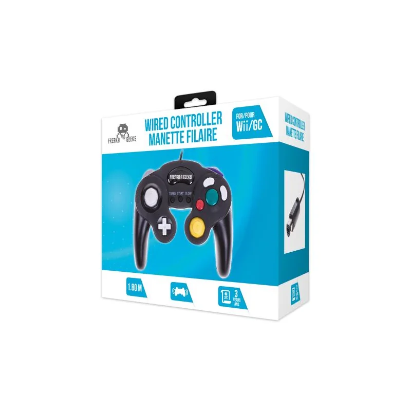 Black Wii/GC Controller with Turbo and Slow function Gamepad - Freaks and Geeks