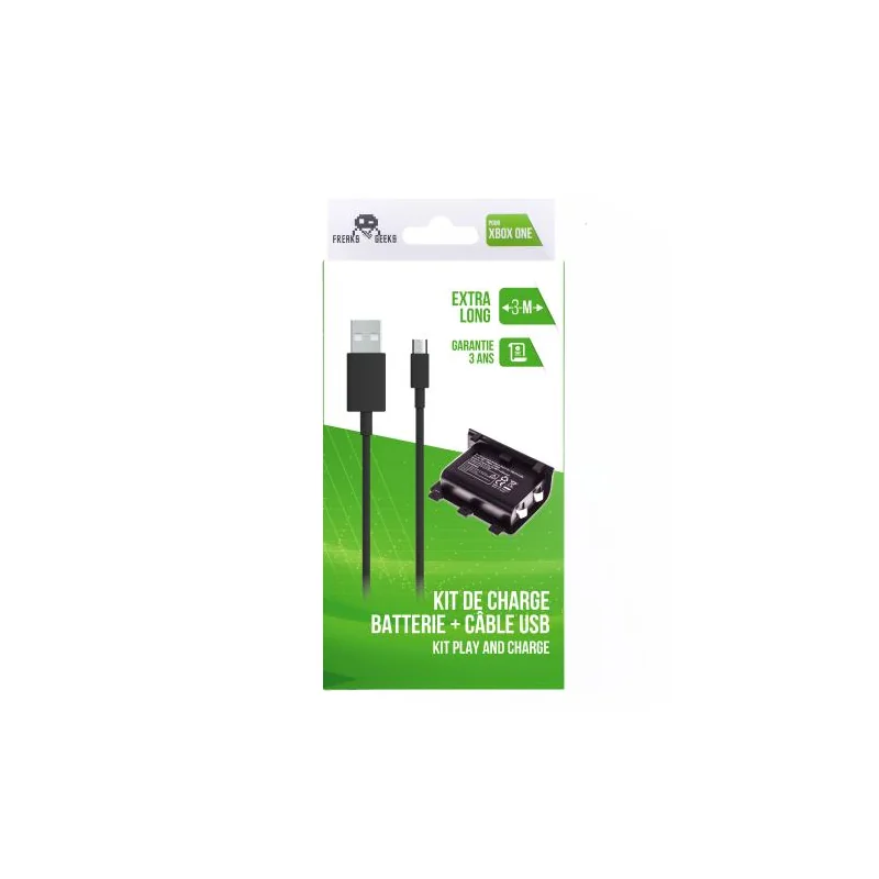 Battery + Charging cable For XBOX ONE Play And Charge 3 meter cable - Freaks and Geeks
