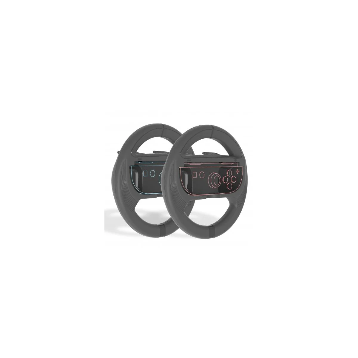 Pack 2 Switch 2 Steering Wheels for Joy-con (Black)