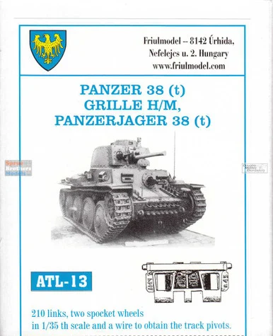 FRUATL013 1:35 Friulmodel Track Link Set - Panzer 38(t) Grille H/M Panzerjager 38(t) (210 Links)