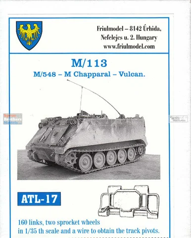 FRUATL017 1:35 Friulmodel Track Link Set - M113 M548 Chaparral Vulcan (160 Links)