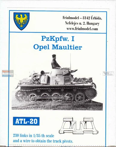 FRUATL020 1:35 Friulmodel Track Link Set - Panzer PzKpfw I Opel Maultier (230 Links)
