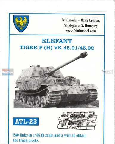 FRUATL023 1:35 Friulmodel Track Link Set - Elefant Tiger P(H) VK45.01 45.02 (240 Links)