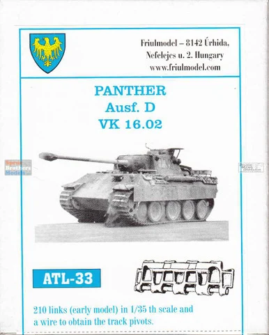 FRUATL033 1:35 Friulmodel Track Link Set - Panther D / VK 16.02 (210 Links)